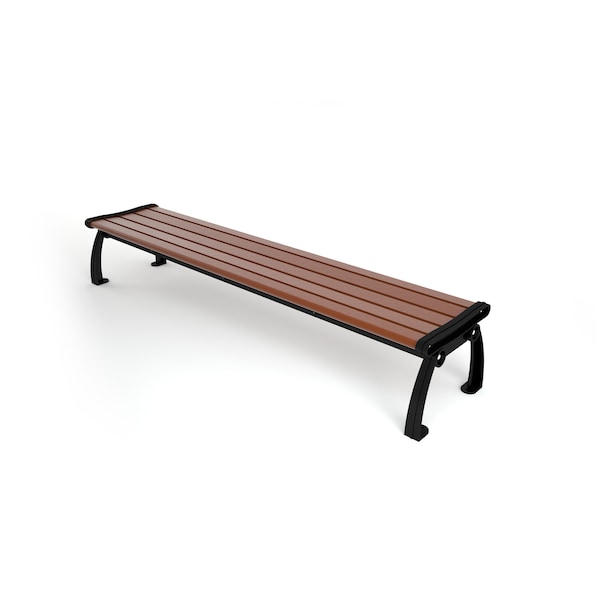 Brown 8' Heritage Backless Bench with Black Frame